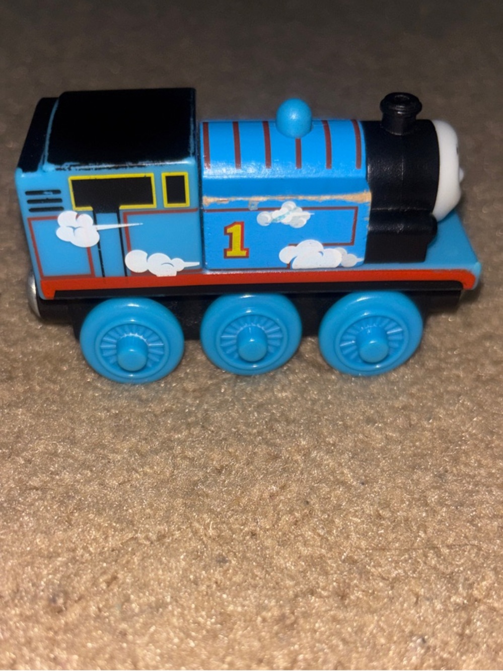 Roll N Whistle Thomas Blue Engine with Number 1 and Cloud Graphics lights